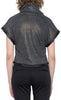 Annie Top  - Metallic Charcoal