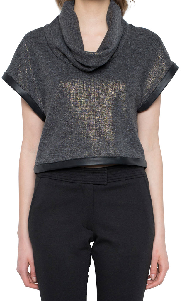 Annie Top  - Metallic Charcoal